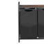 Trieur de linge à 4 sections, grand panier à linge avec structure en métal et plateau de table en bois, paniers de rangement autoportants avec sacs en tissu Oxford rétractables 600D pour les vêtements sales, salle de bain