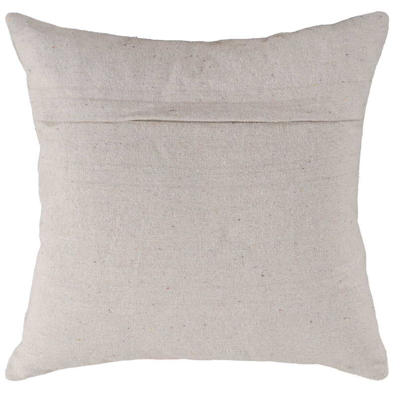 Coussin décoratif en toile de coton recyclé, Polyester, Naturel / Vert