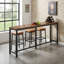 Table de bar industrielle extra longue 70,9 po avec repose-pieds en métal