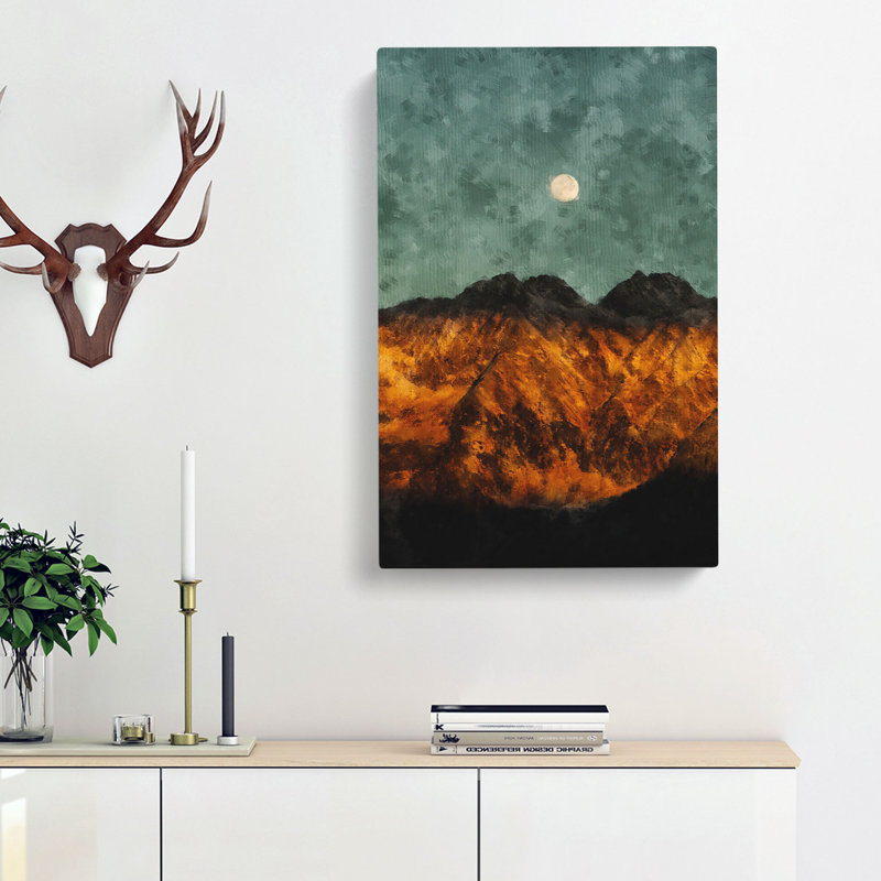 Moon Over The Mountains In Italy - Wrapped Canvas, 50cm H x 35cm W x 3cm D