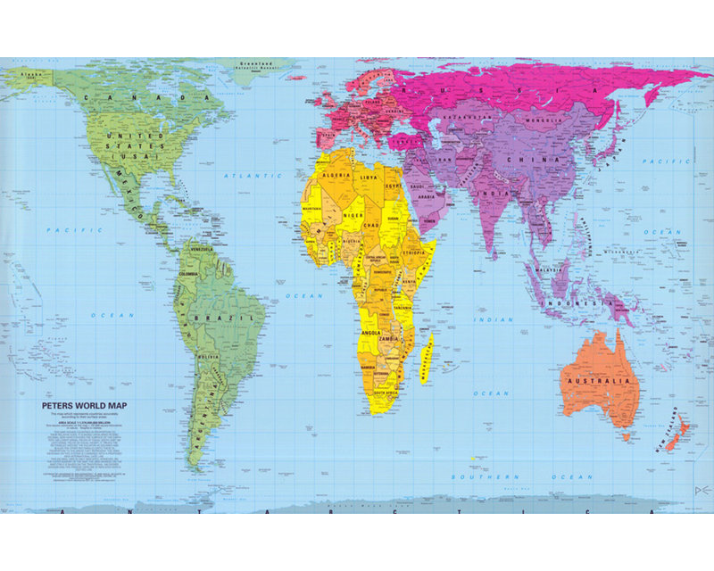 Peter's Projection World Map, 26" H x 40" W