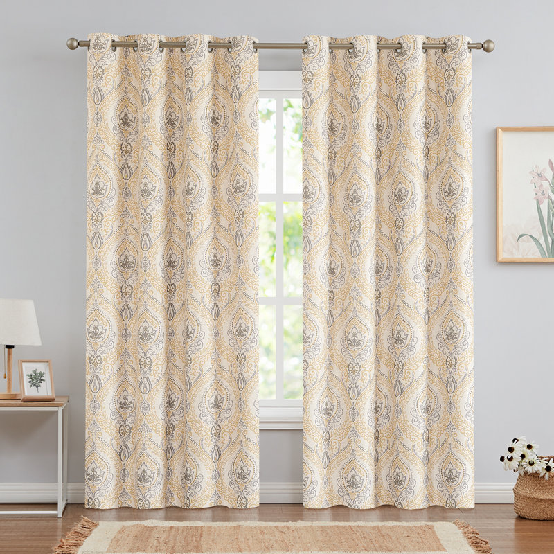 Paire de rideaux obscurcissant Bonomo, Jaune, l 50 po x L 95 po
