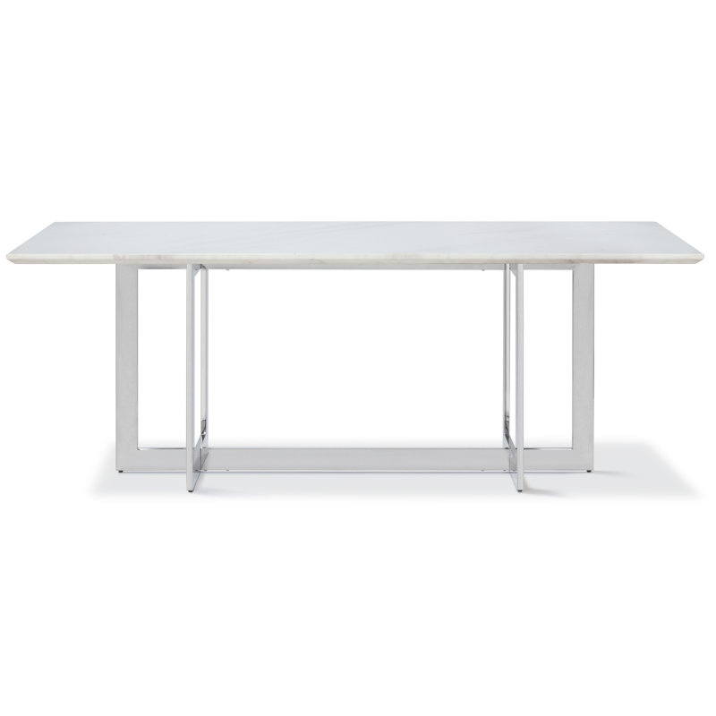 Metal Base Dining Table, Silver