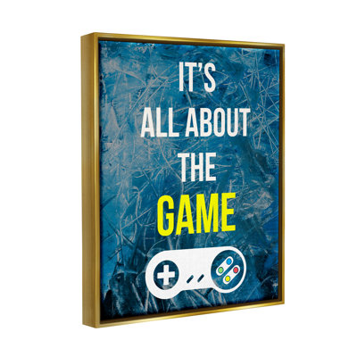 " All About The Game Vintage Controller Gamer Sign " by Annie Warren