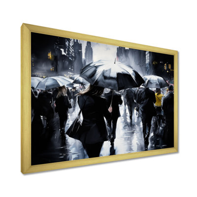 «Umbrella In New York City At Night III», reproduction d'art mural de New York