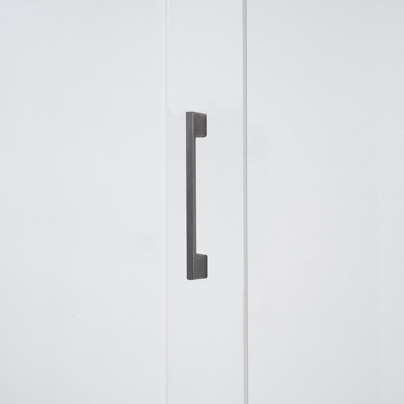 Grand lit escamotable avec placard, blanc