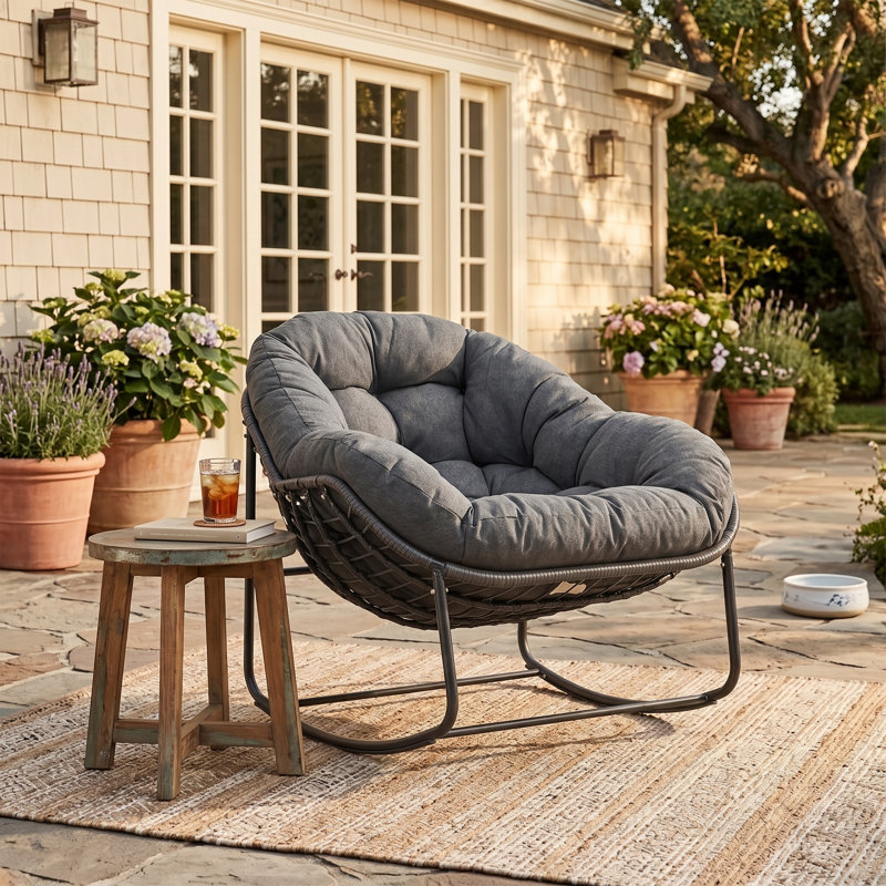 Chaise d'extérieur Cadynce, Gris foncé, Noir, noir, noir, noir