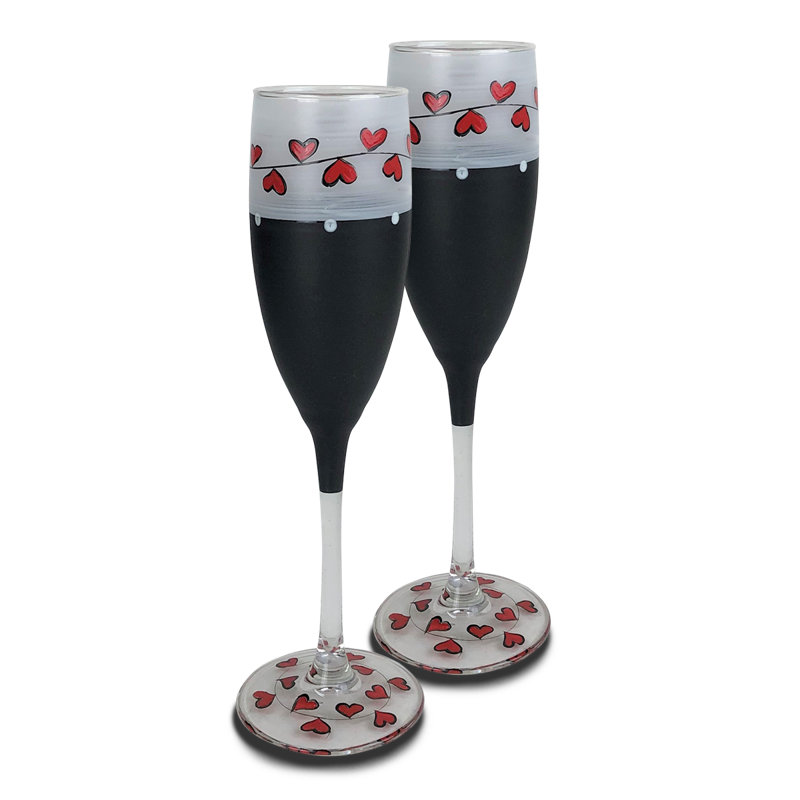 Hearts & Vines 8.5 oz Glass Flute
