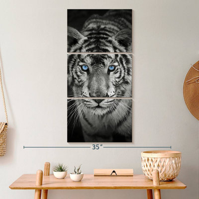 Tigre bleu sur toile, ensemble de 3 pièces