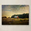 «Red Barn at the Cotton Field» de Vidur, reproduction de photo sur toile tendue-22072450