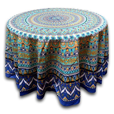 Floral Cotton Beach Sheet Round Tablecloth