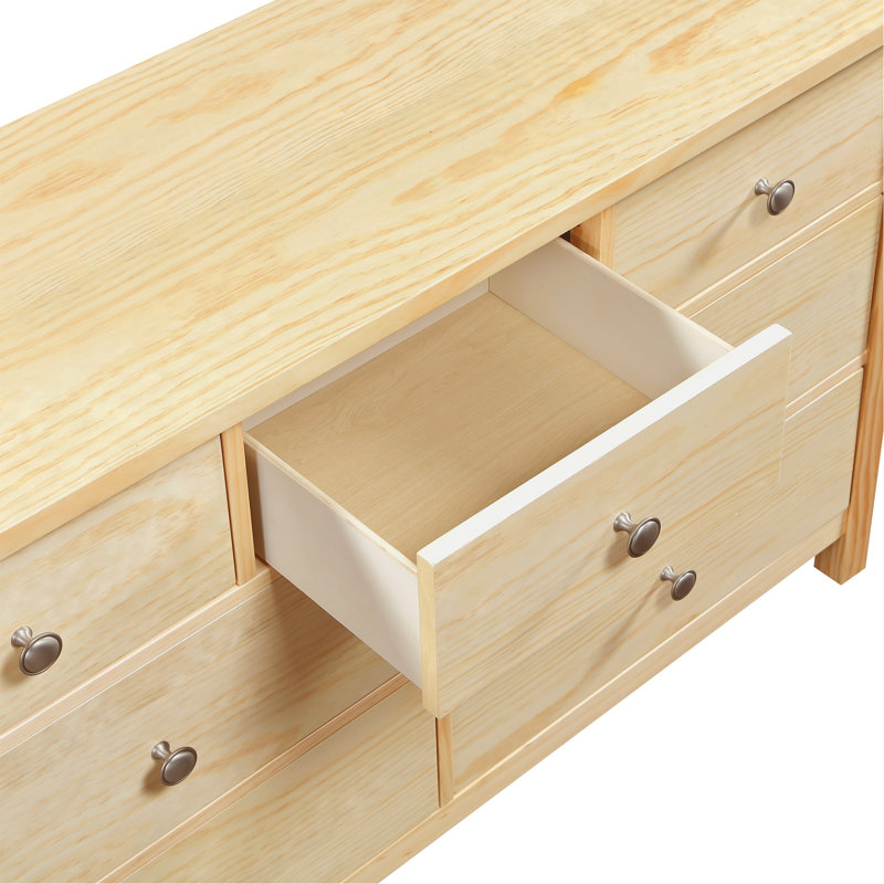 Commode transitionnelle pour meubles de chambre à coucher avec armoire de rangement 1 pièce en bois à 7 tiroirs