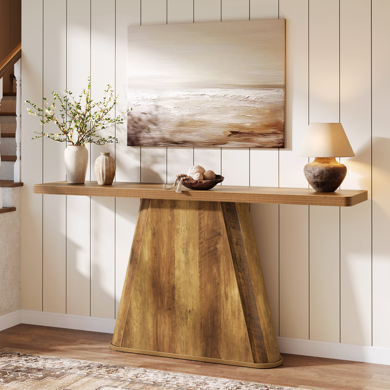 63" Long Console Table for Entryway，Farmhouse Sofa Table Behind Couch