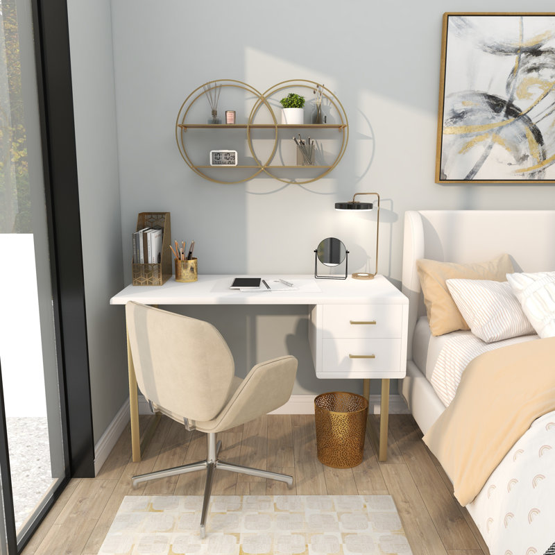 Étagère murale contemporaine en métal doré 18 x 30 x 6 Cosmoliving par Cosmopolitan
