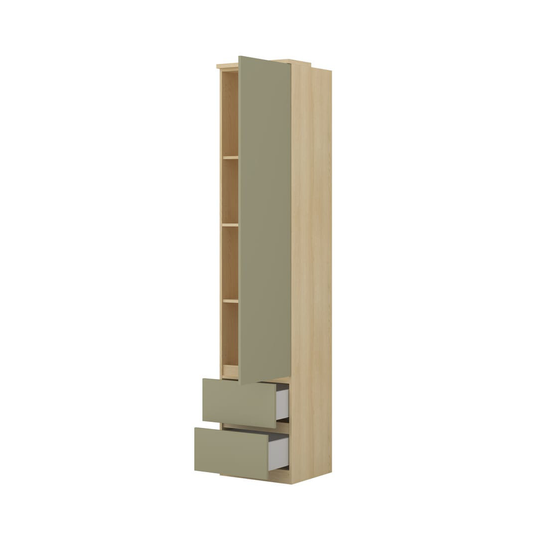 Bhushan 85 Storage Cabinet 45cm, Slim Bedroom Cabinet with Reversible Hinged Door & Storage