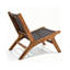 Chaise d'appoint moderne tissée Tierre, structure en bois massif, aucun assemblage requis