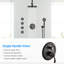 Douche de luxe en noir mat - 4 jets pour le corps, tête de douche à jet réglable, valve incluse