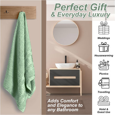 Premium Egyptian 100% Cotton Towels | Soft, Lightweight, Ultra-Absorbent Bathroom Towels for Daily Comfort
