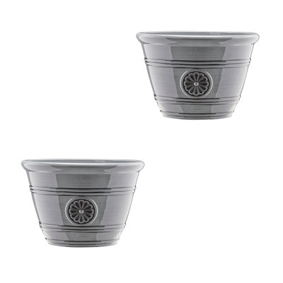 12" Modesto Planter, Neutral Gray, 2-pack