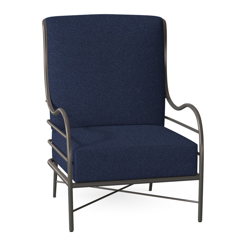 Carmel Aluminum Lounge - Slate Gray, No Welt, Herringbone Sand
