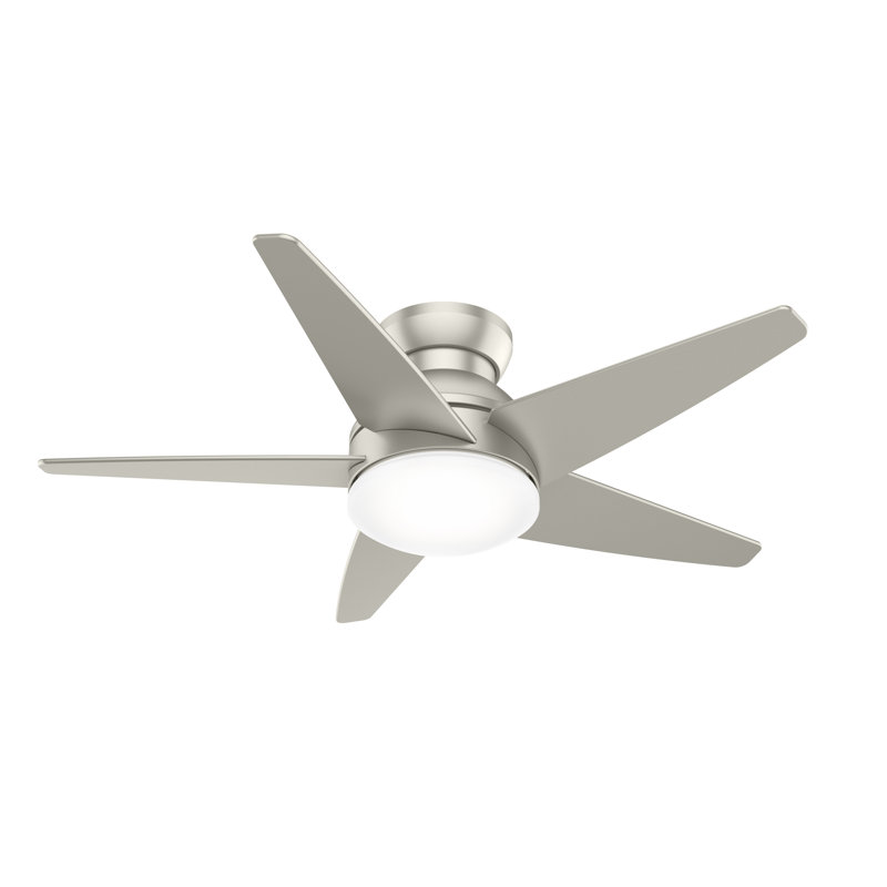 Ventilateur de plafond encastré à DEL à 5 pales de 44 po Isotope avec commande murale et ensemble d'éclairage inclus