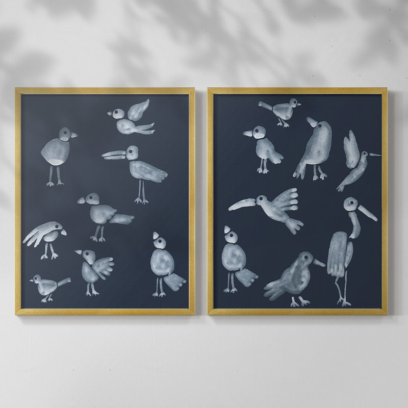Impression encadrée Flock I-Premium - prêt à être accroché - aucun clou requis - aucun clou requis, Doré, H 15 po x l 24 po