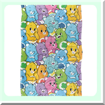 Care Bears CozyTouch Super Soft Throw Blanket - 36" x 58" Very Many Bears Pattern"