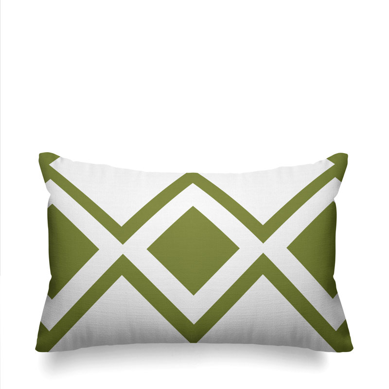 Coussin décoratif intérieur / extérieur Halsey Loop, Vert olive