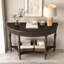 Console demi-lune avec tiroir et tablette-357744322