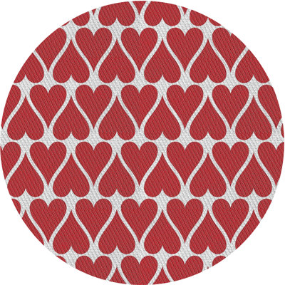 Laine tissé à la machine et polyester rouge/blanc Tapis décoratif
