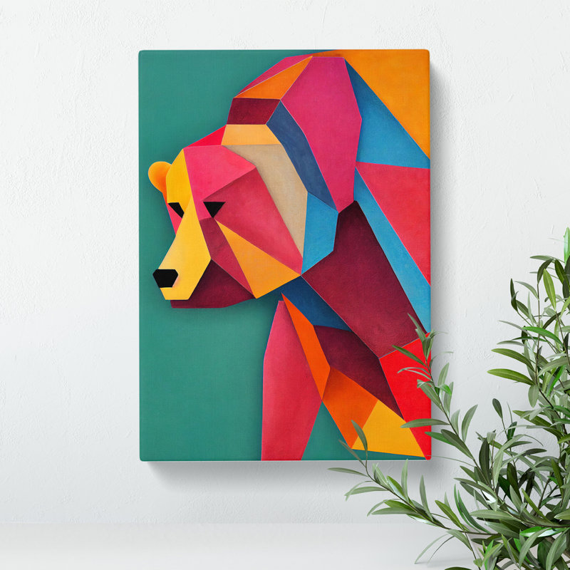 Amazing Bear Abstract - Wrapped Canvas Print, 50cm H x 35cm W x 3cm D