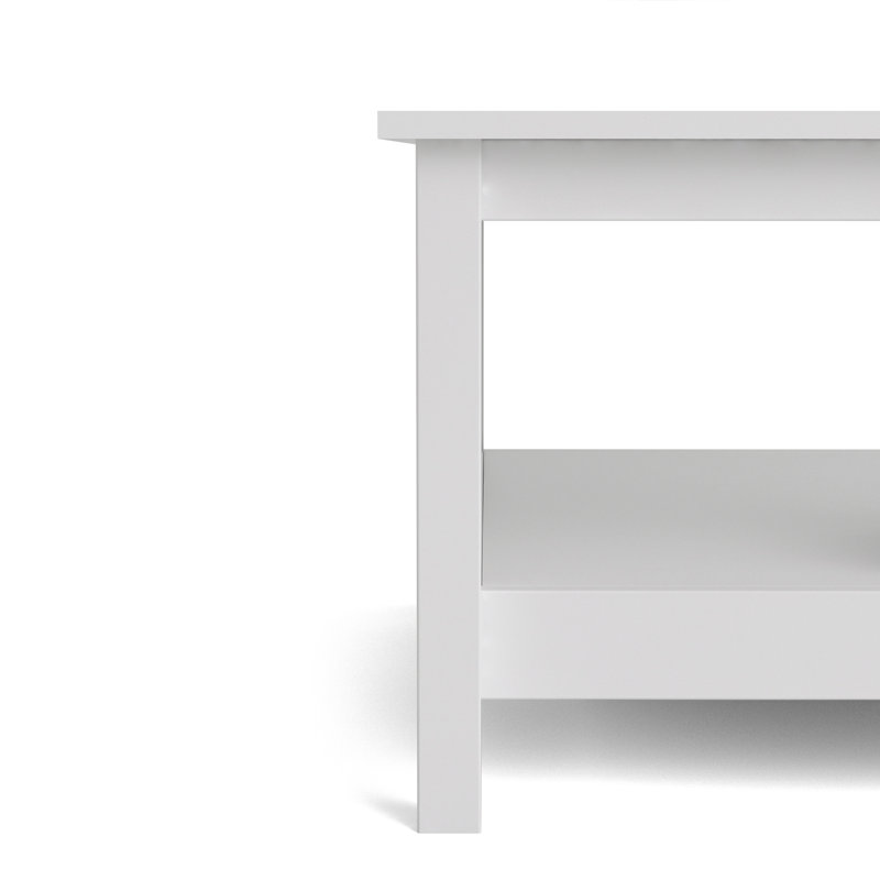 Cynteria Four Leg Coffee Table with Storage, White