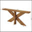 Console de style campagnard 70,9 pouces avec base géométrique en bois, canapé brun chêne pour le vestibule et le couloir