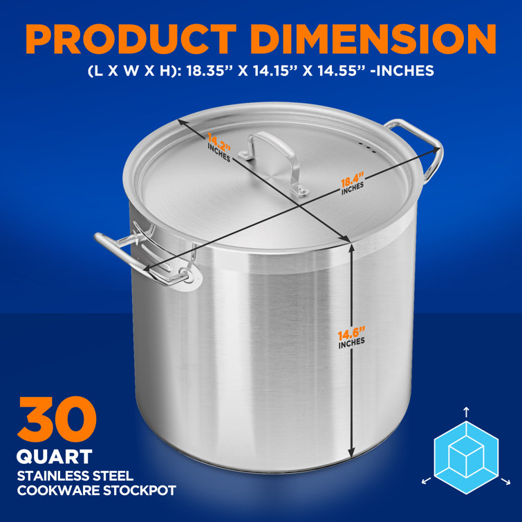 Nutrichef Commercial Grade Heavy Duty 19 Quart Stainless Steel
