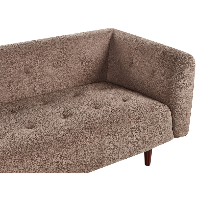 3 Seater Fabric Sofa BYSKE, Brown Boucle