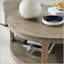 Grande table basse ronde de 40 po à 2 niveaux de style rustique Mid-Century avec roulettes pour le salon, le bureau et un appartement