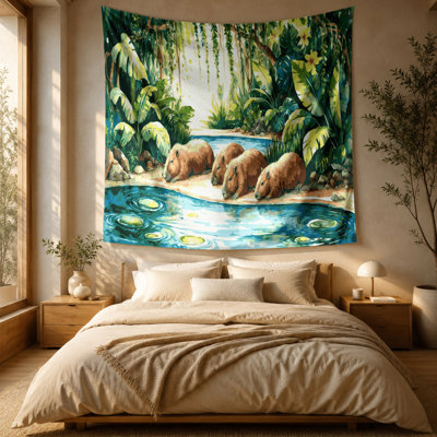 Wildlife Capybara Wall Tapestry
