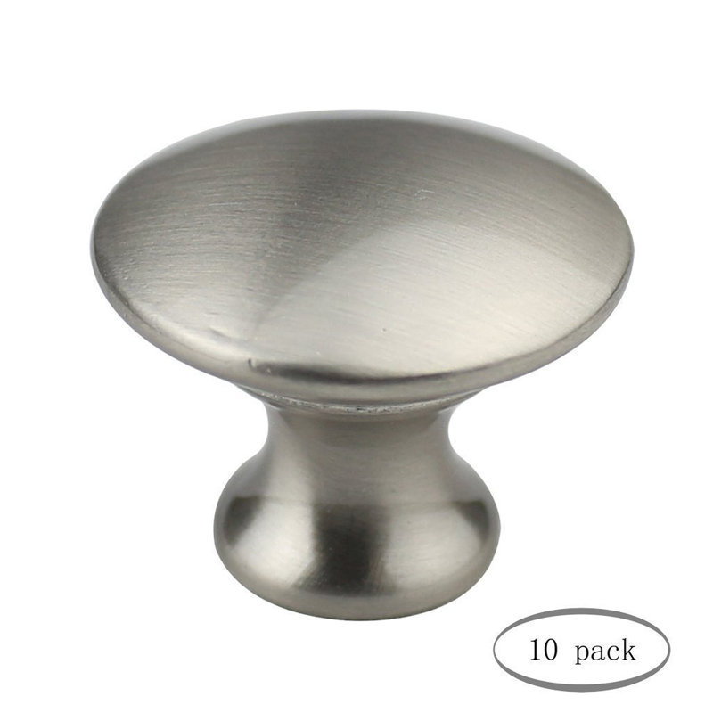 Multipack de boutons de champignon, Nickel satiné brossé