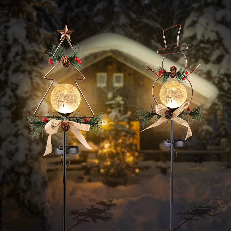 Solar Powered Sparkling Hanging Snowflakes Christmas Dangler
