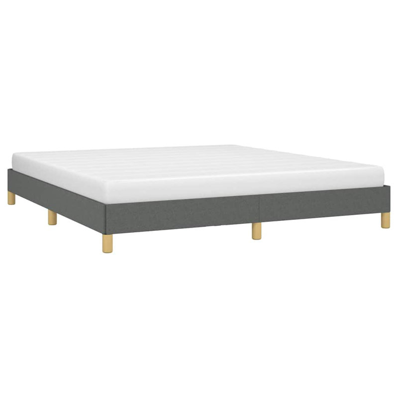 Cadre de lit Dabira, cadre de lit plateforme en tissu, sans matelas, Gris foncé, Très grand californien
