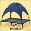 Lit surélevé pour chien avec auvent, lit pour chien respirant en filet respirant avec structure en acier thermolaqué, lit pour chien surélevé portable avec sac de voyage pour chiens d'intérieur et de plein air-2024294884-2024294886
