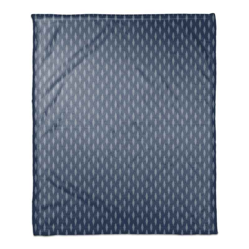 Hand Woven Throw Blanket, Navy