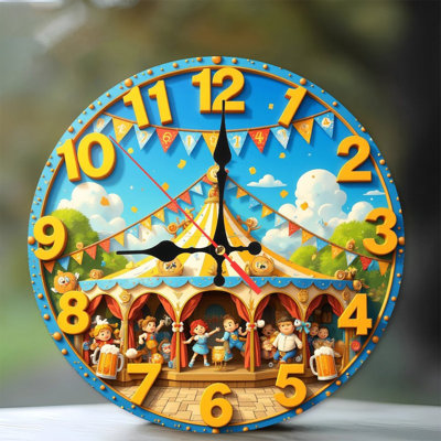 Carnival clock circus festival design