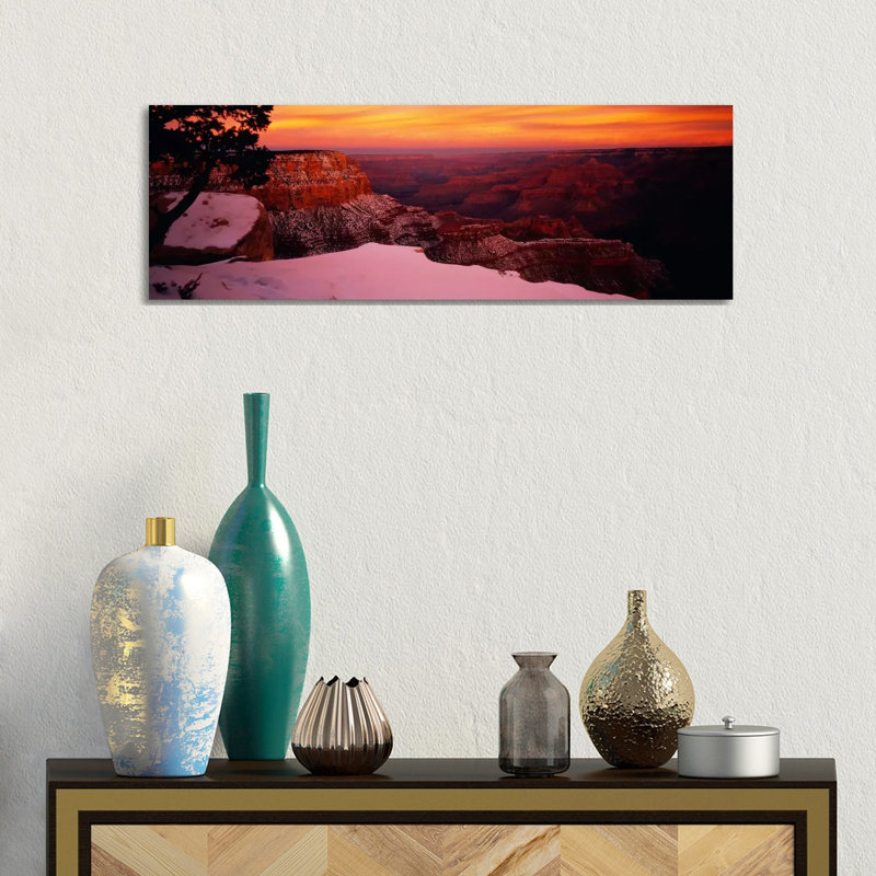 Rock Formations On A Landscape, Grand Canyon National Park, Arizona, USA by Panoramic Images - Wrapped Canvas Panoramic Print
