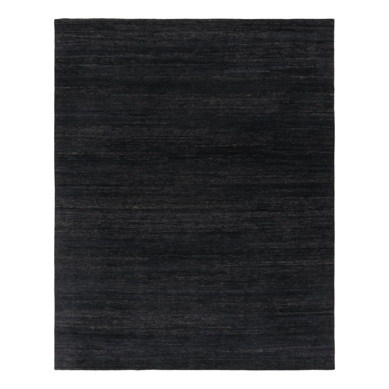 Contemporary Oversized Modern Textural Rug in Charcoal by Rug & Kilim, India