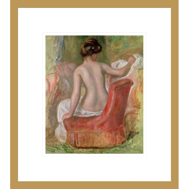Nu dans un fauteuil par Pierre-Auguste Renoir, H 15,42 po x l 13,75 po