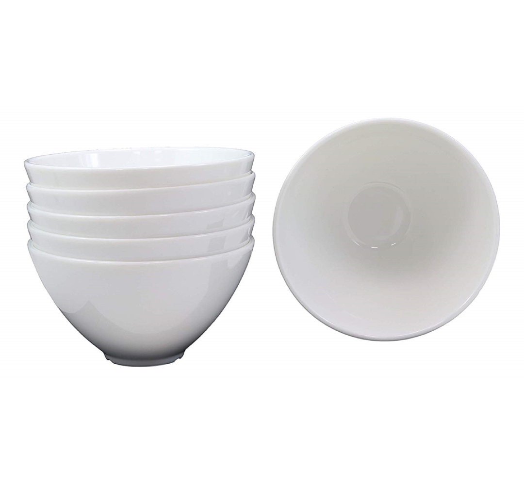 Spadafore Round White Jade Melamine Pasta Bowl (Set of 6) Ebern Designs