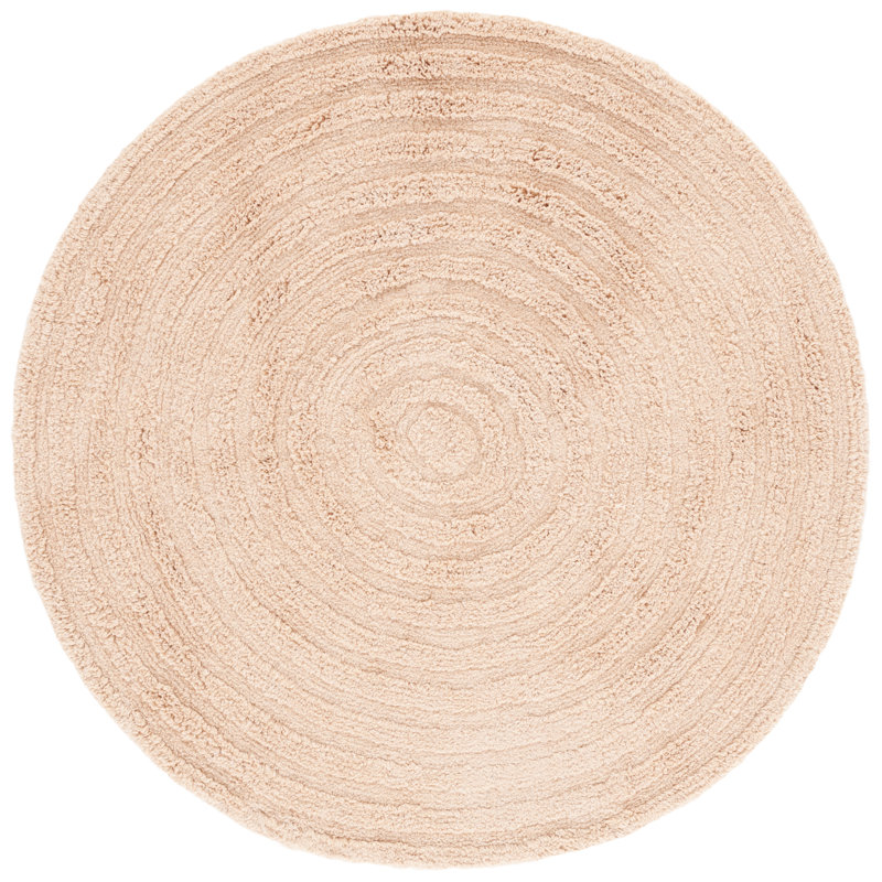 Easy Care 228 Hand Tufted Recycled Cotton Machine Washable Geometric Indoor Use Only Rug, Round 6'