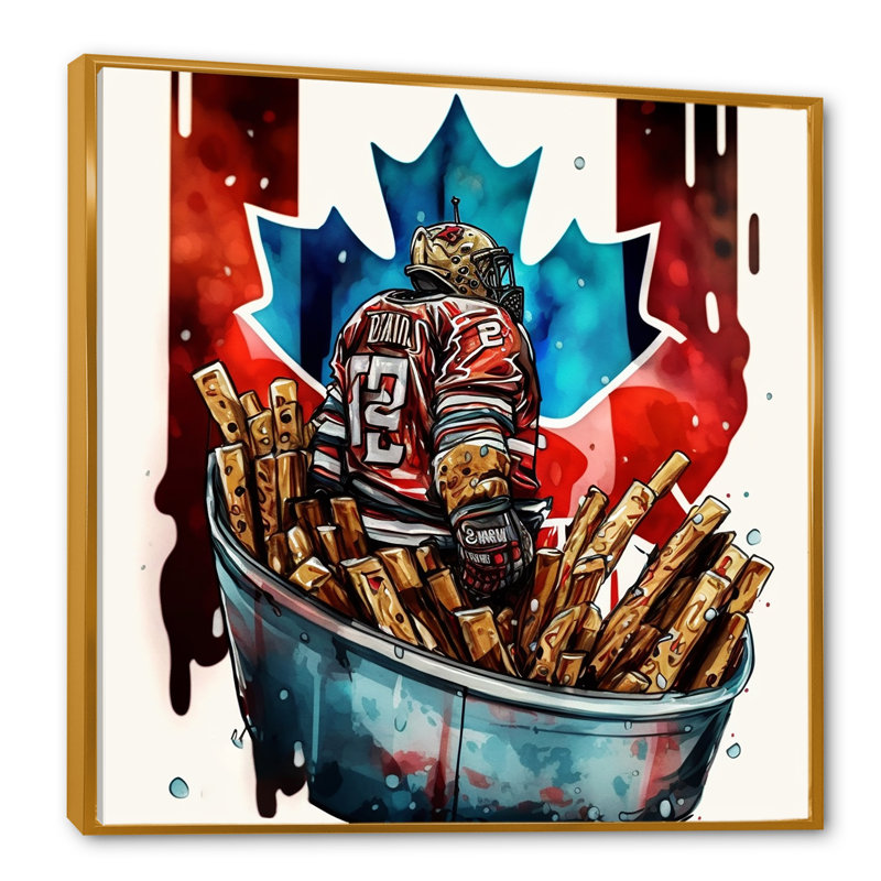 «But Tender In Poutine II», impression sur toile, Cadre flottant doré, H 16 po x l 16 po x P 1 po