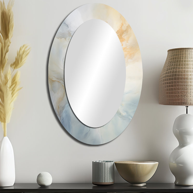 Miroir mural ovale blanc Clouds Charm, 36" x 24"